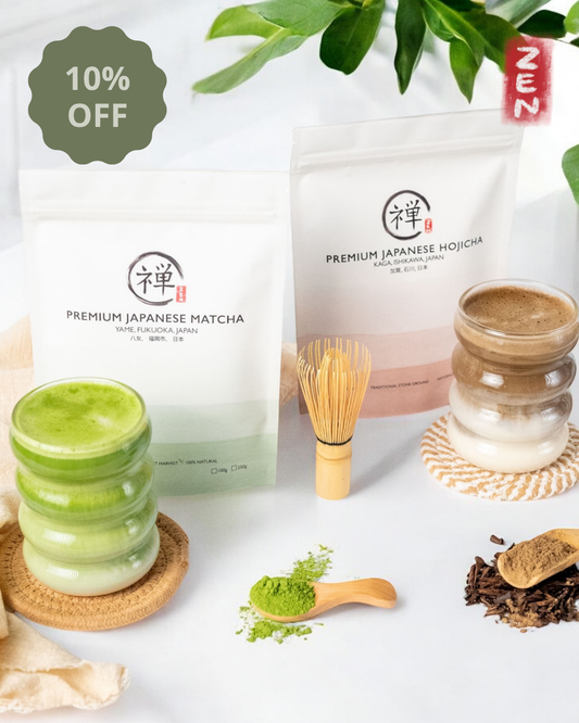 Zen Duo Taster Bundle: 100g Matcha + 100g Hojicha