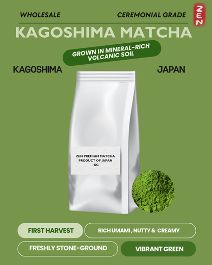 Bulk Kagoshima Ceremonial Grade Matcha | Canada Wholesale Premium Matcha