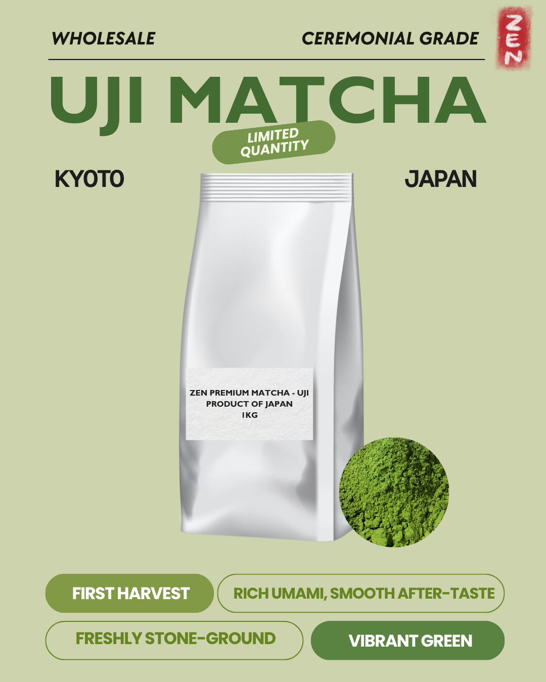 Bulk Uji Ceremonial Grade Matcha | Canada Wholesale Premium Japanese Matcha [PRE-ORDER]